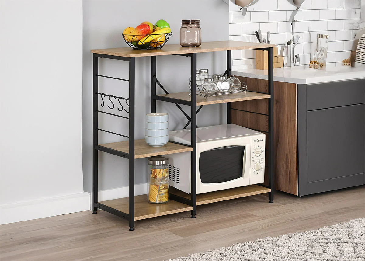 Estanteria de Cocina en Madera y Metal Nancy, Estilo Industrial - Imagen 2